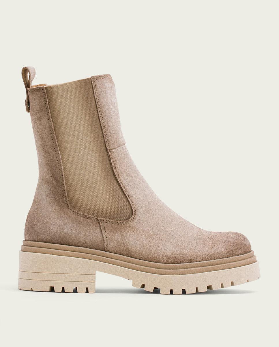 porronet BOTINES DE SERRAJE ARENA CON ELÁSTICOS FLEUR