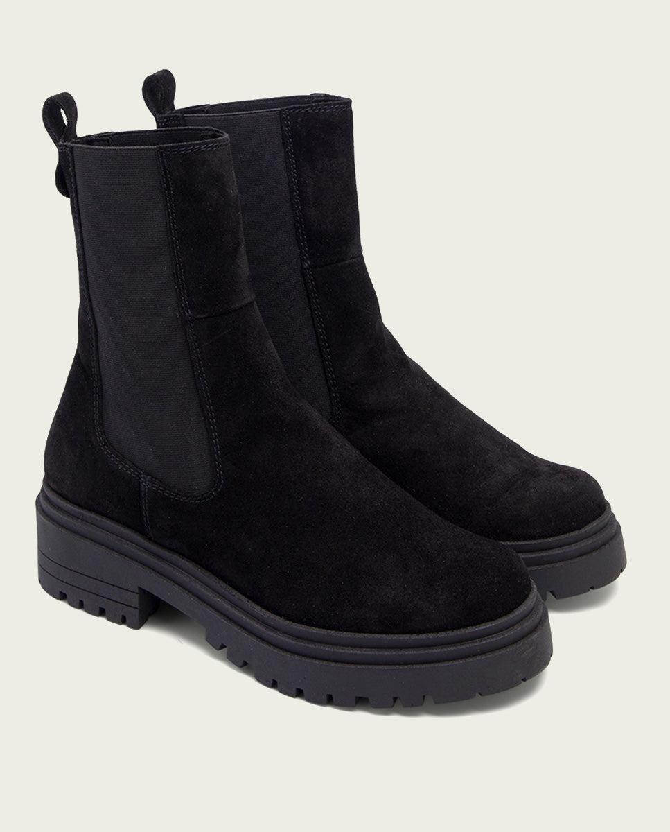 Porronet BOTINES DE SERRAJE NEGROS CON ELÁSTICOS FLEUR