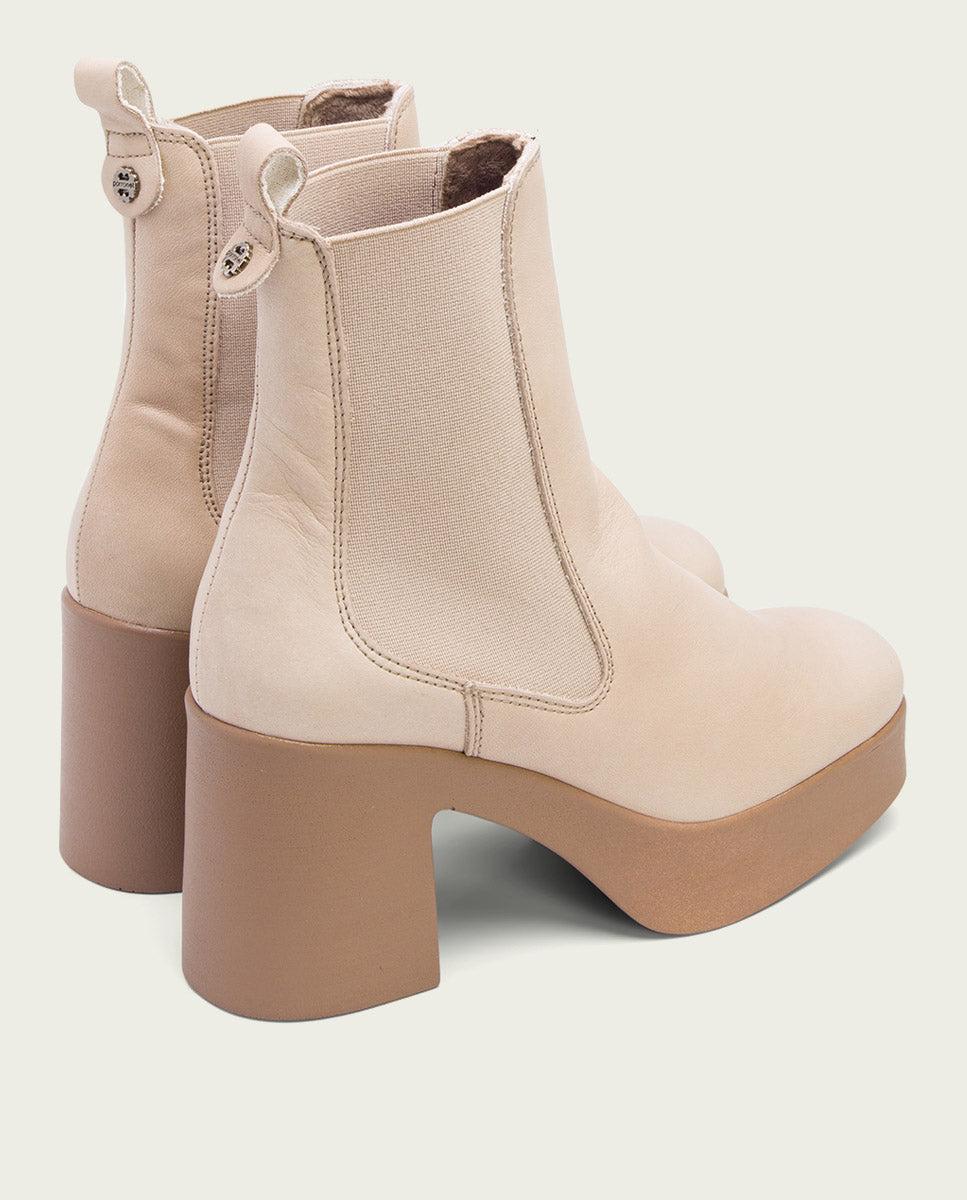 Porronet BOTINES DE TACÓN TAUPE CON ELASTICOS LAURA