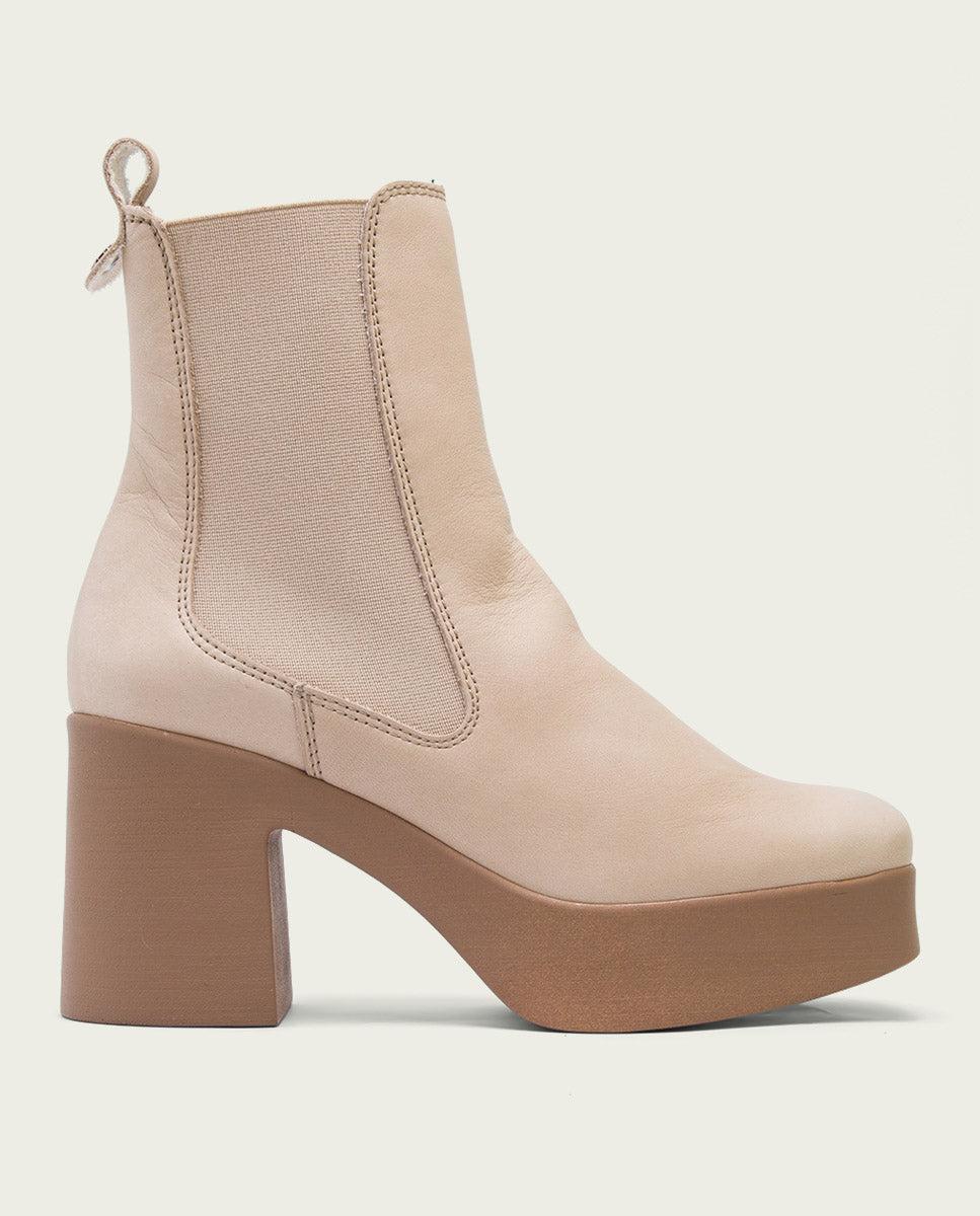 porronet BOTINES DE TACÓN TAUPE CON ELASTICOS LAURA