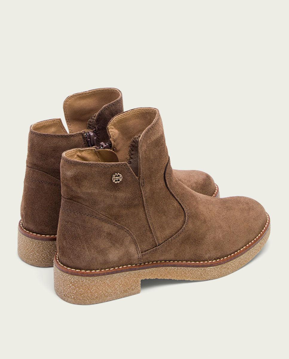 Porronet BOTINES PLANOS MOKA CON CREMALLERA VALERIE