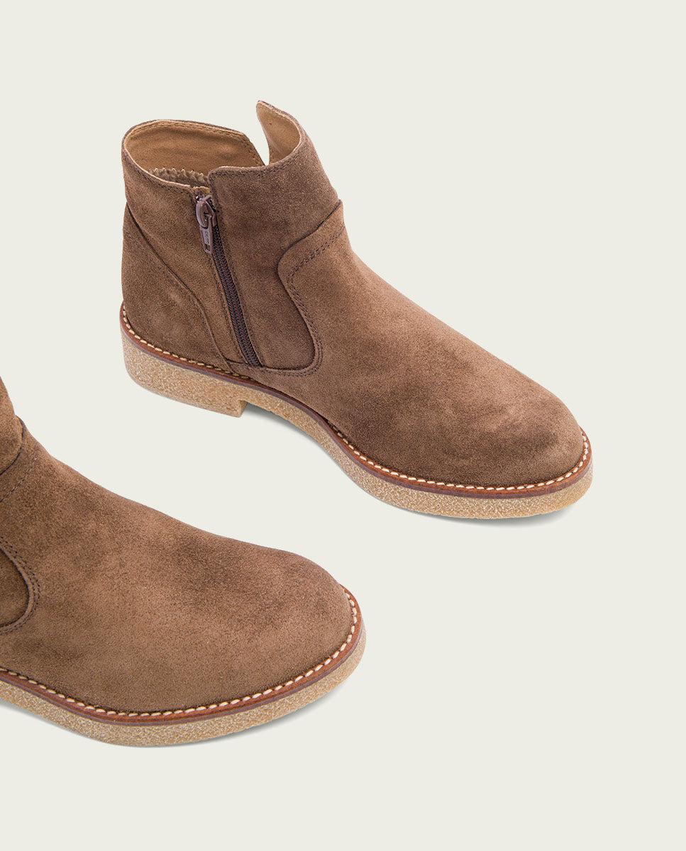 Porronet BOTINES PLANOS MOKA CON CREMALLERA VALERIE