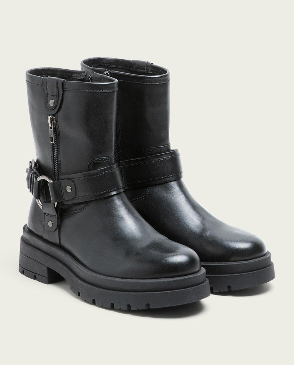 Porronet BOTINES TRACK DE PIEL NEGROS CON CREMALLERA NASYA