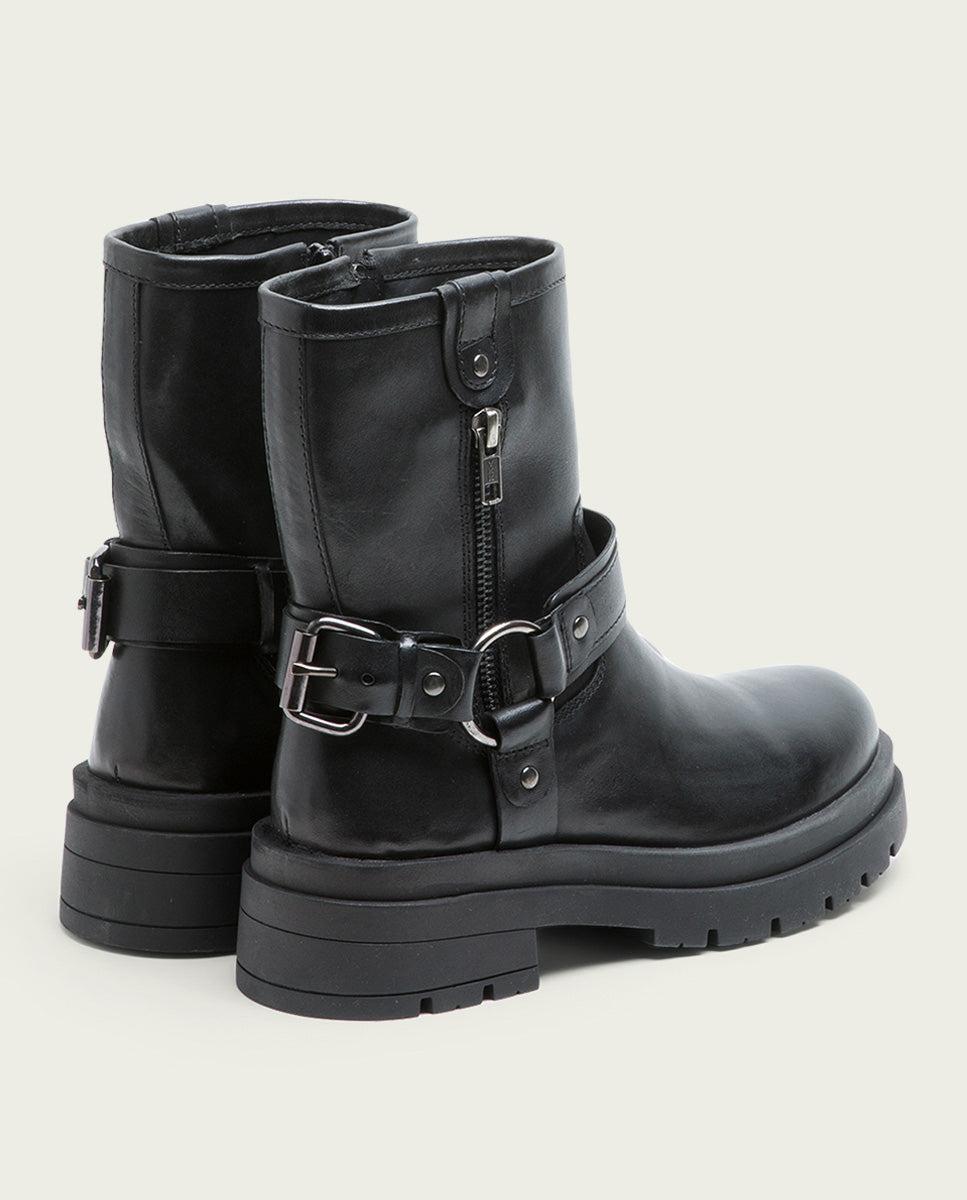 Porronet BOTINES TRACK DE PIEL NEGROS CON CREMALLERA NASYA