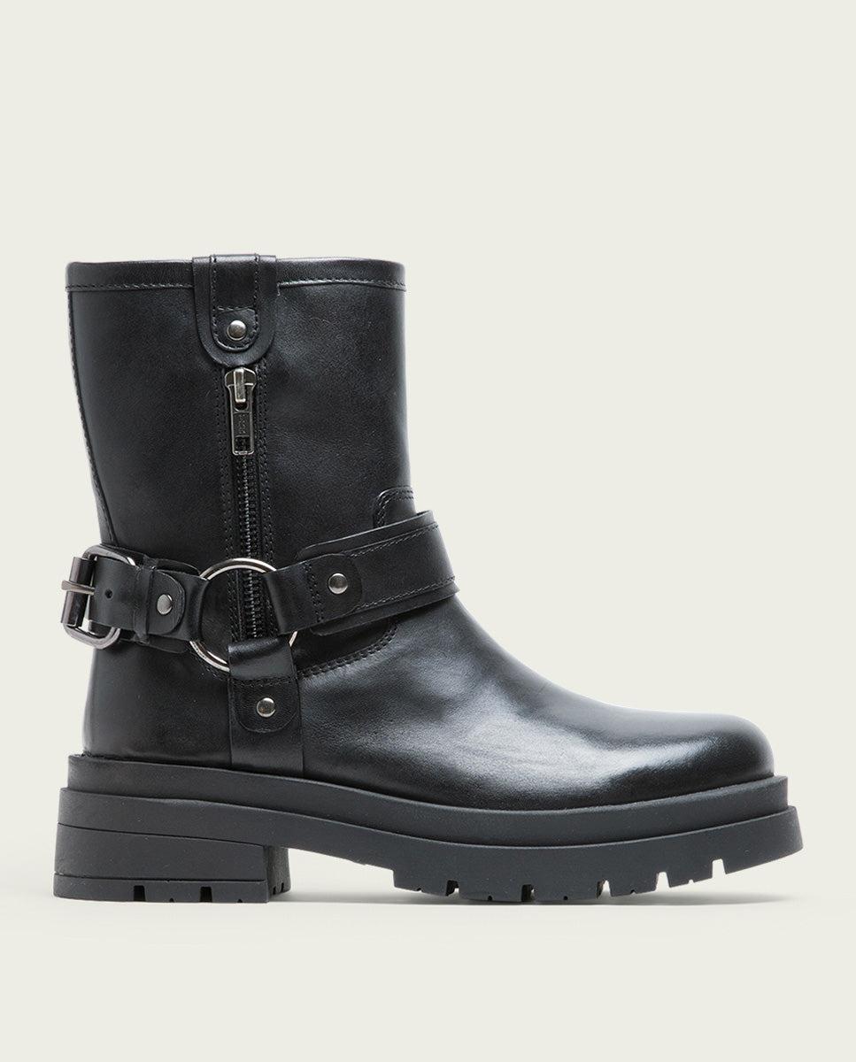 Porronet BOTINES TRACK DE PIEL NEGROS CON CREMALLERA NASYA