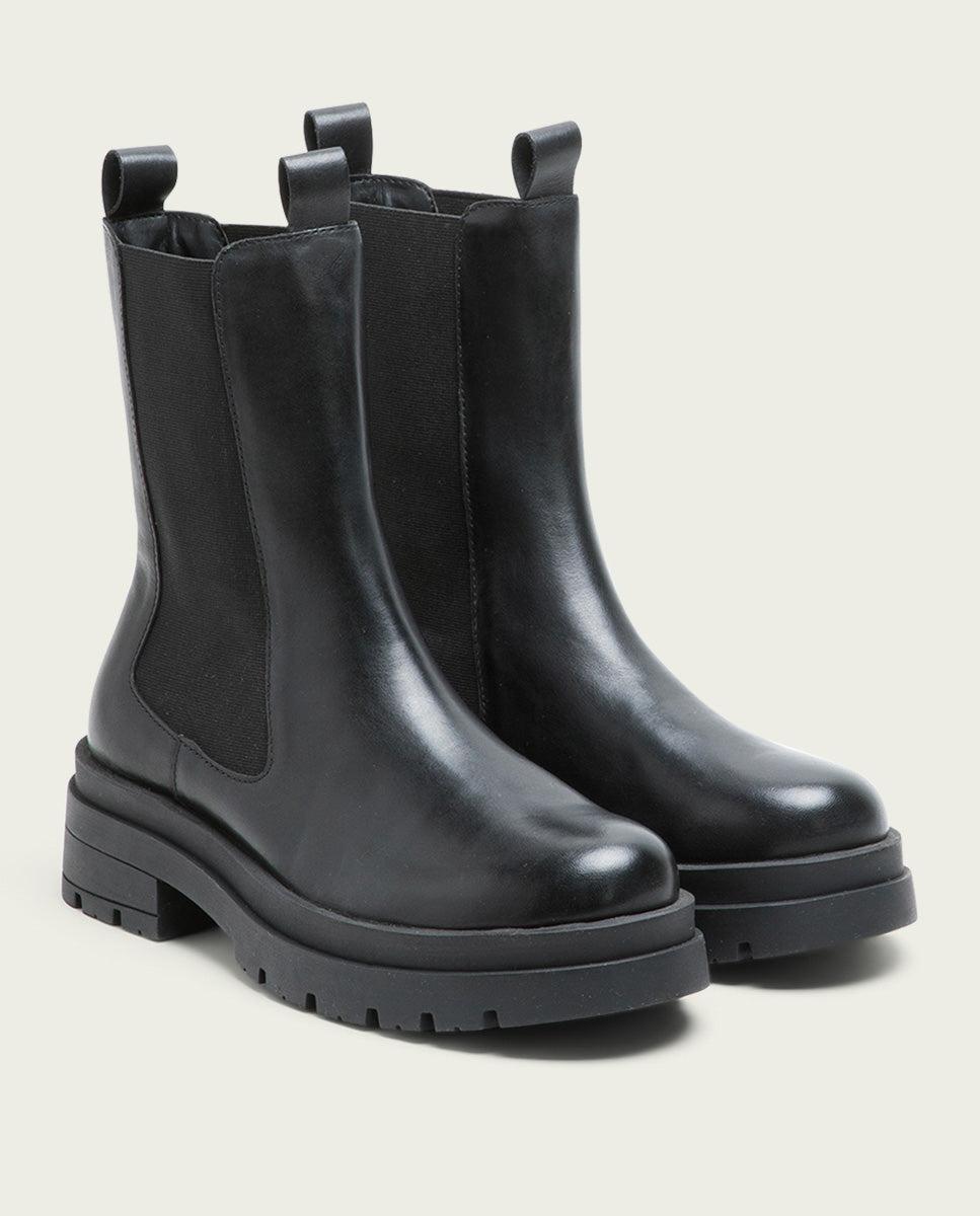 Porronet BOTINES TRACK PIEL NEGROS CON ELÁSTICOS NAÍN