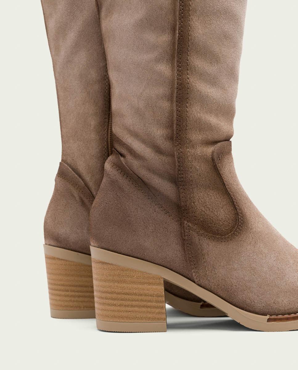 Porronet BOTAS DE PIEL ARENA CON CREMALLERA JIMAE