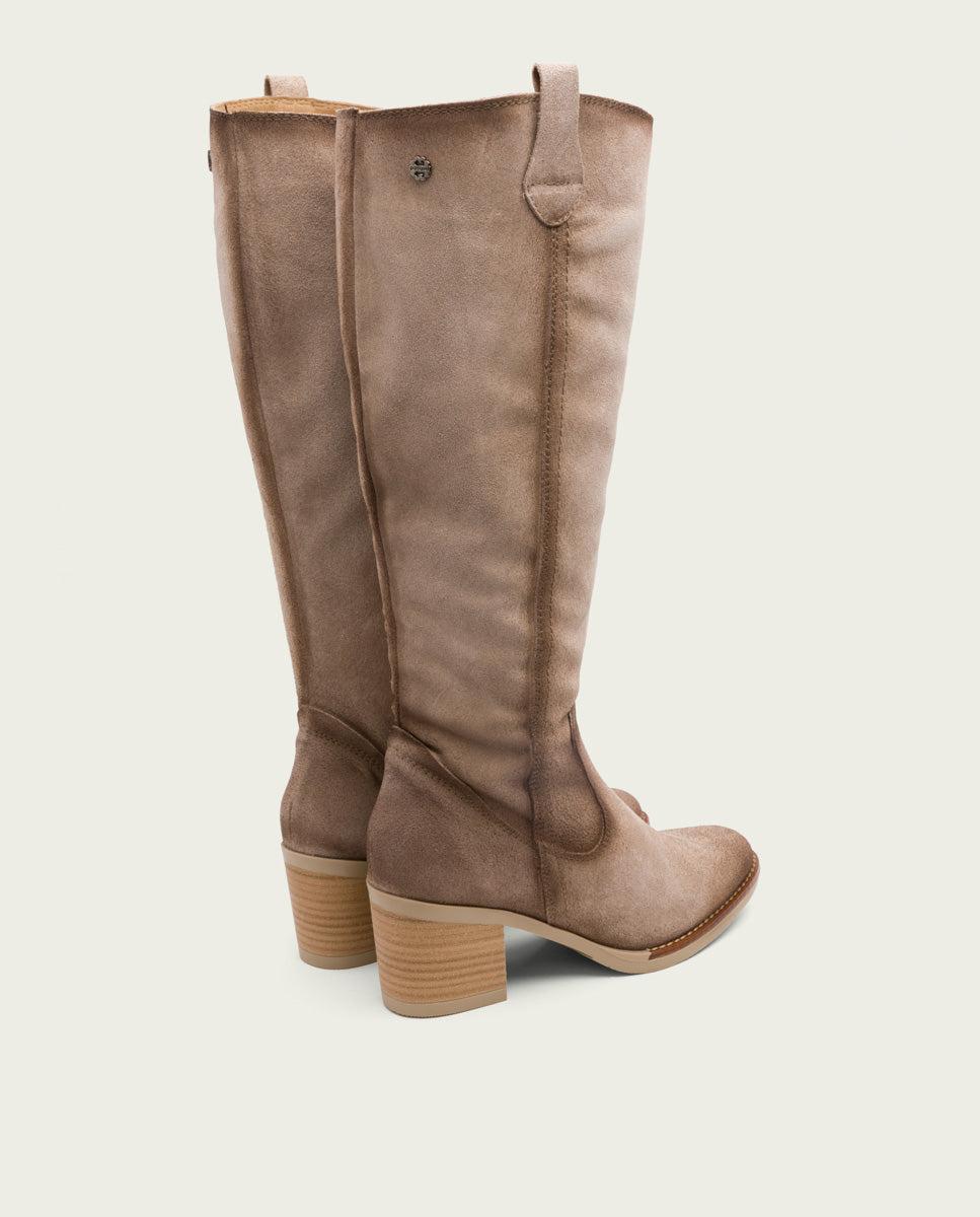 Porronet BOTAS DE PIEL ARENA CON CREMALLERA JIMAE