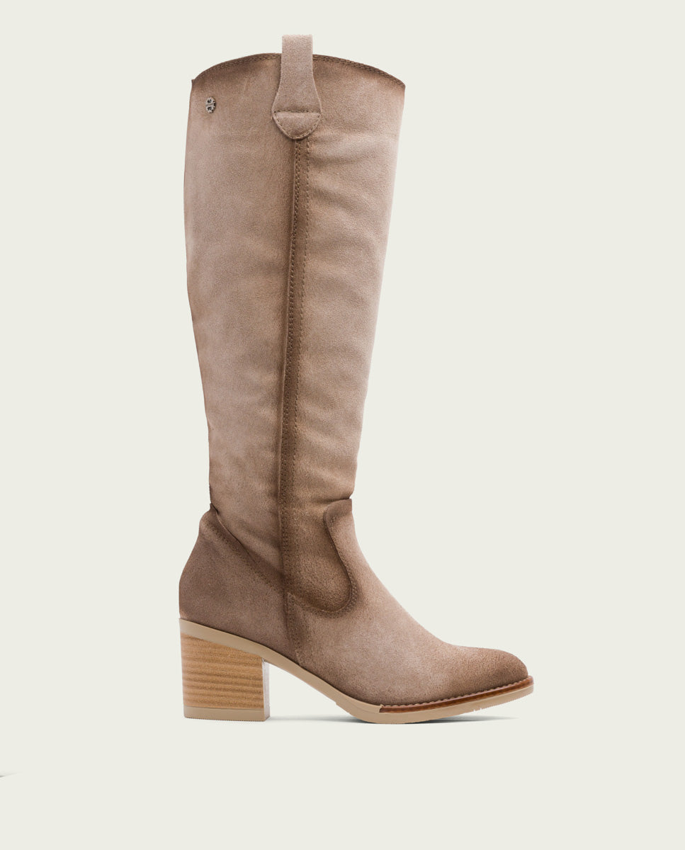 porronet BOTAS DE PIEL ARENA CON CREMALLERA JIMAE