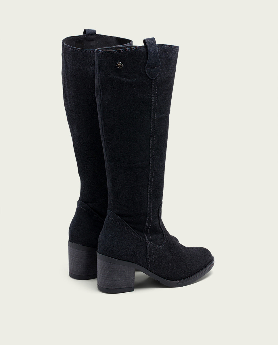 Porronet BOTAS DE PIEL CARBÓN CON CREMALLERA JIMAE