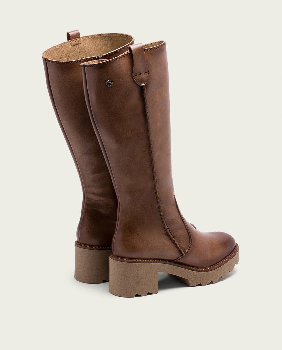 Porronet BOTAS DE PIEL CON CREMALLERA TAUPE MAYRA