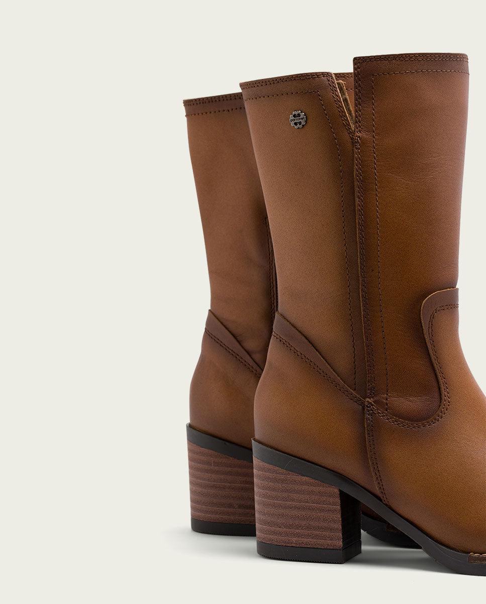 Porronet BOTAS DE PIEL CUERO CON CREMALLERA JANIA