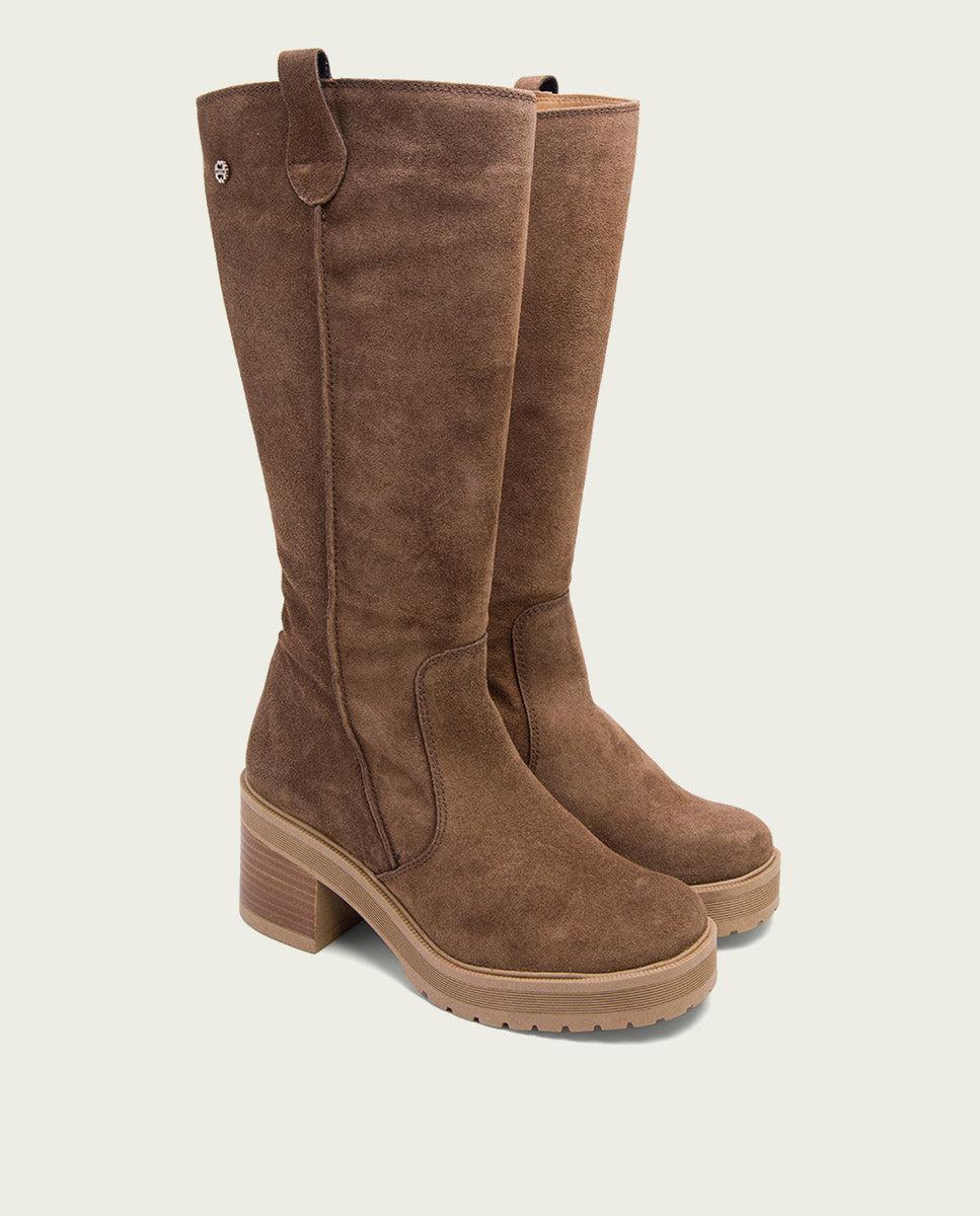 Porronet BOTAS DE TACÓN MOKA CON CREMALLERA ROXANA