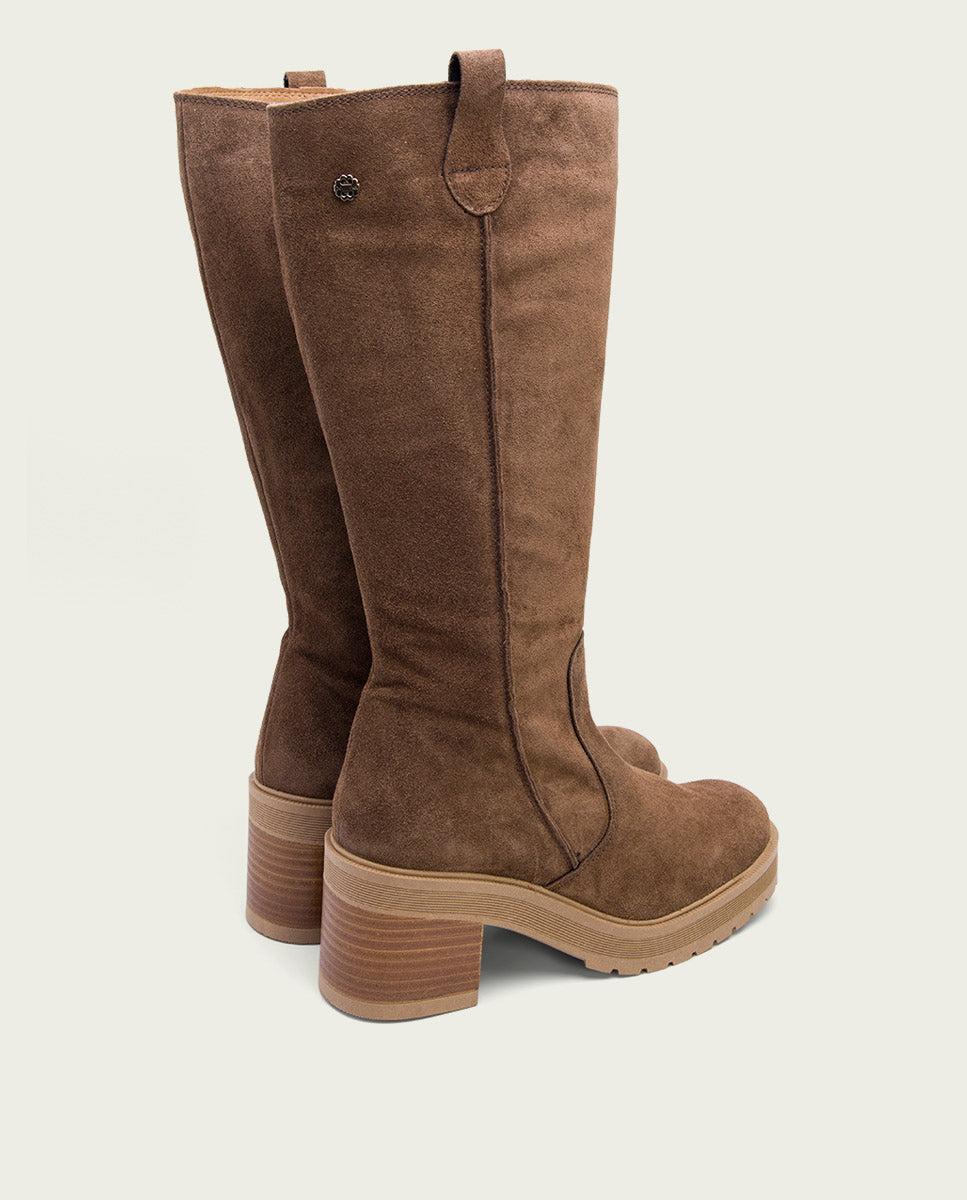 Porronet BOTAS DE TACÓN MOKA CON CREMALLERA ROXANA