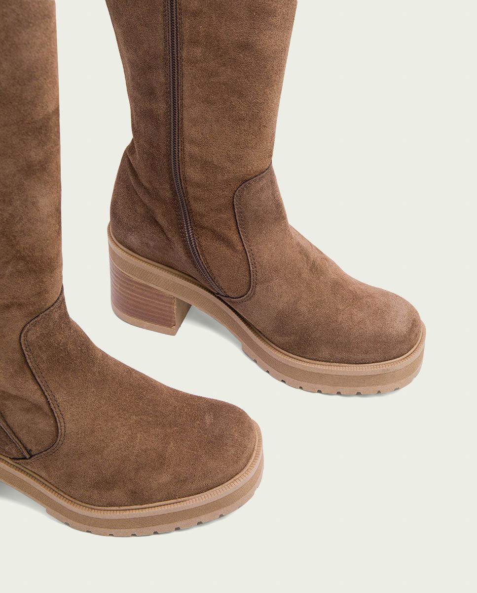 Porronet BOTAS DE TACÓN MOKA CON CREMALLERA ROXANA