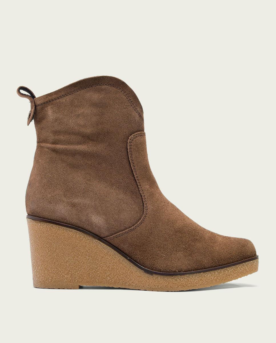 Porronet BOTINES DE CUÑA MOKA CON CREMALLERA MABEL