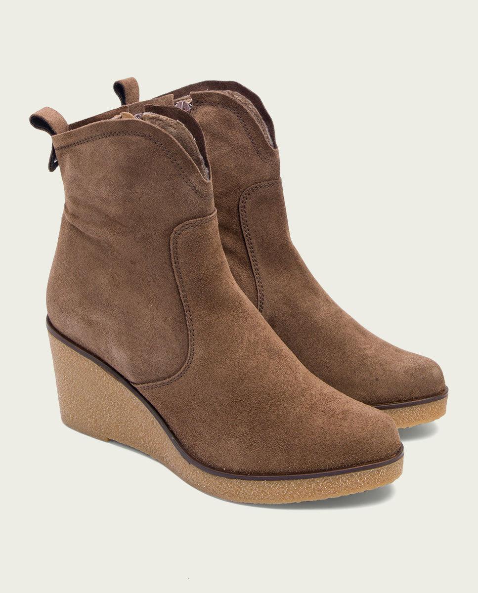 Porronet BOTINES DE CUÑA MOKA CON CREMALLERA MABEL