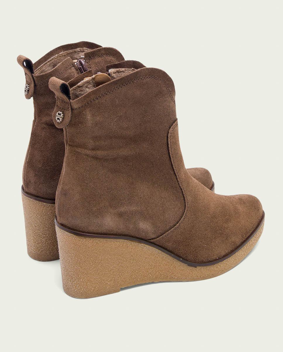 Porronet BOTINES DE CUÑA MOKA CON CREMALLERA MABEL