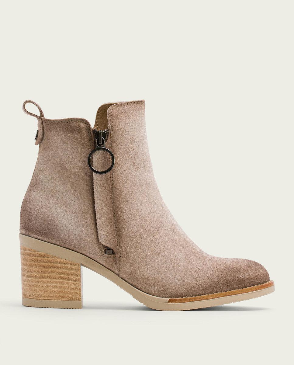 porronet BOTINES DE PIEL ARENA CON CREMALLERA JUNO