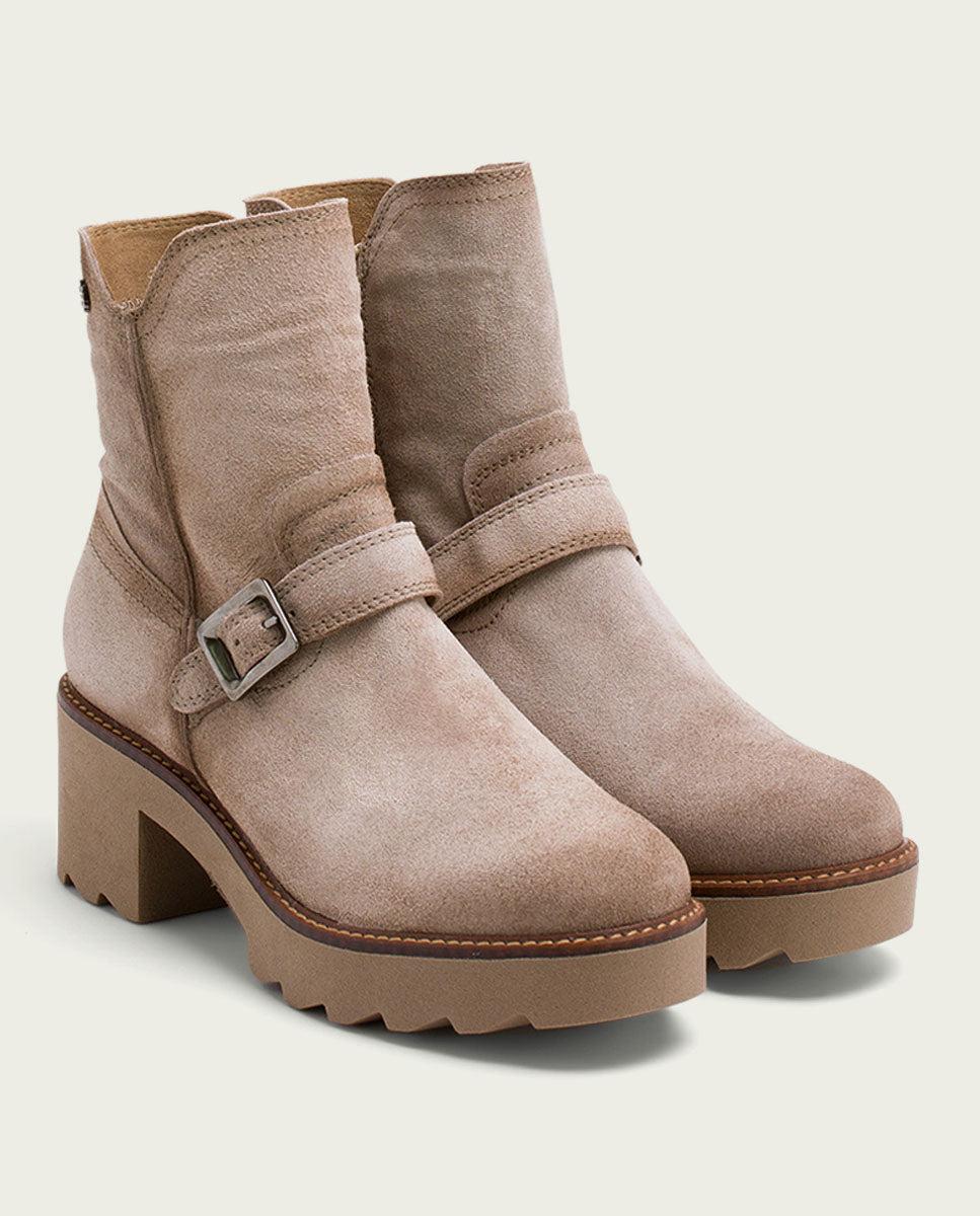 Porronet BOTINES DE PIEL CON CREMALLERA ARENA MAR