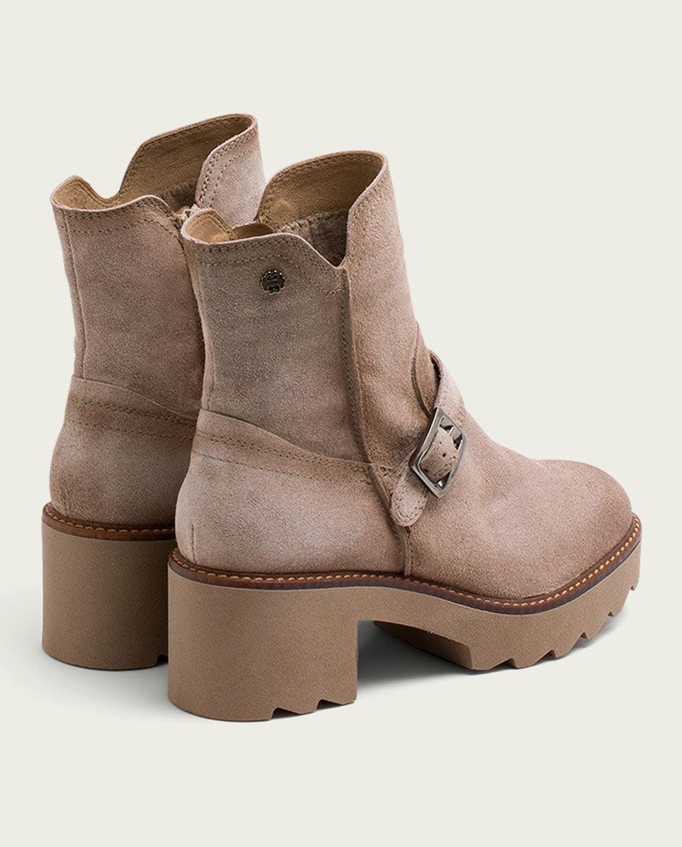 Porronet BOTINES DE PIEL CON CREMALLERA ARENA MAR