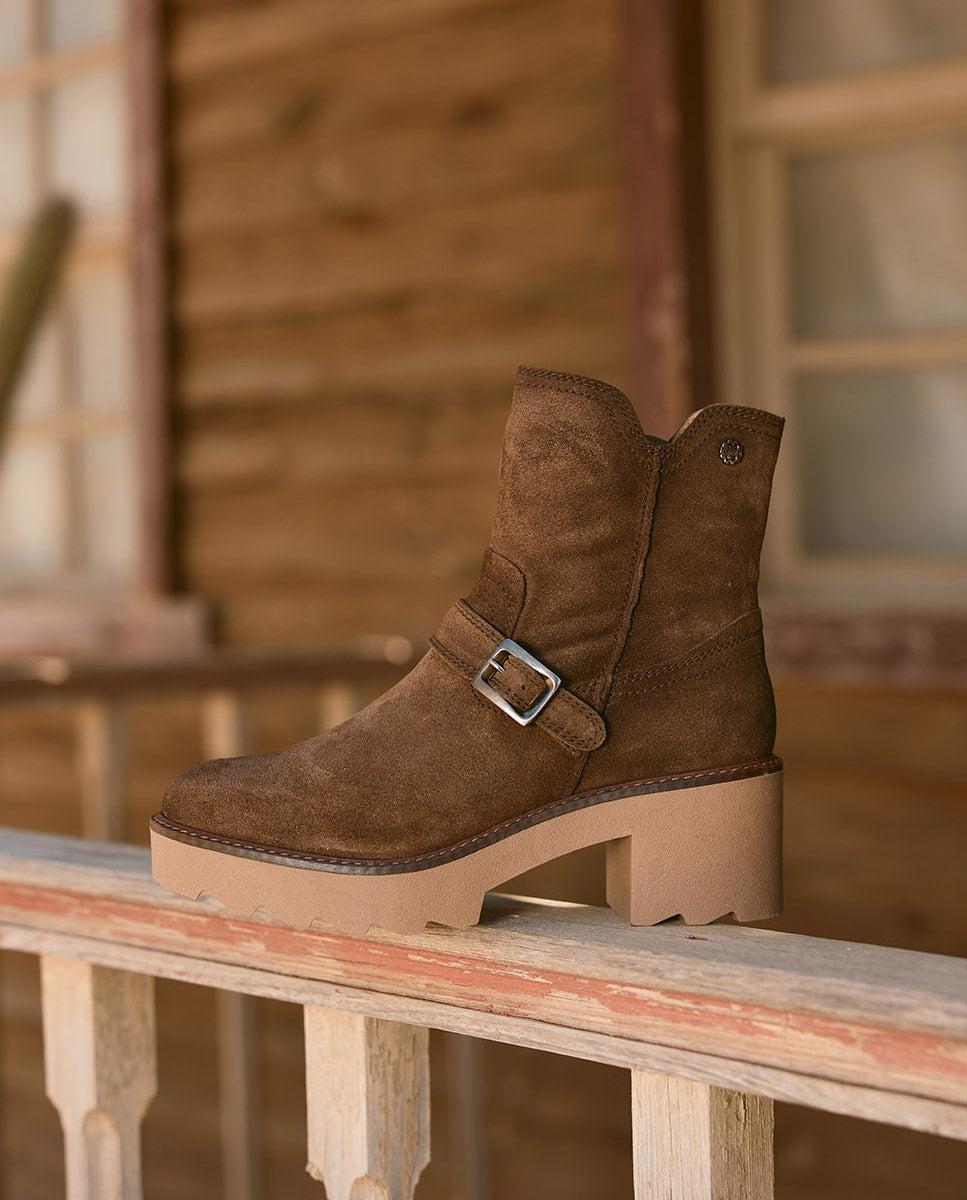 porronet BOTINES DE PIEL CON CREMALLERA MOKA MAR