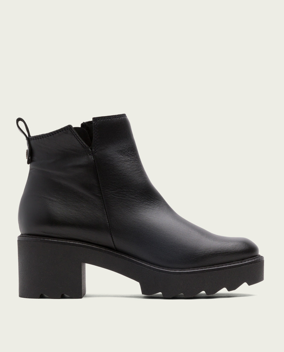 porronet BOTINES DE PIEL CON CREMALLERA NEGRA MILA