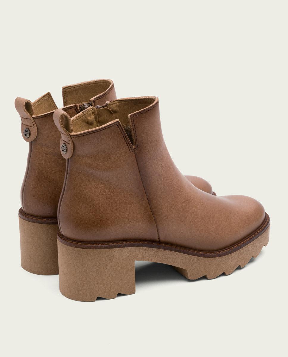 Porronet BOTINES DE PIEL CON CREMALLERA TAUPE MILA