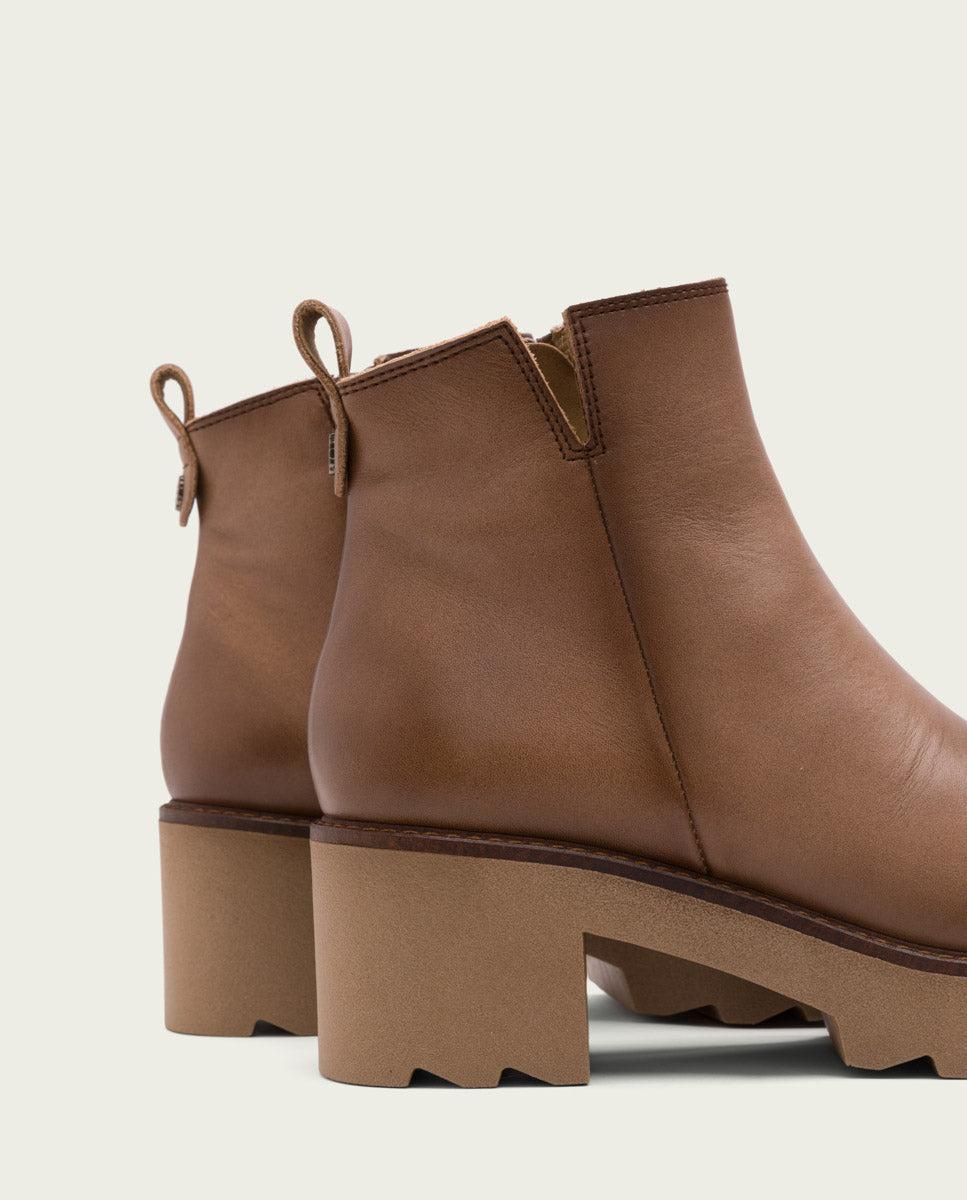 Porronet BOTINES DE PIEL CON CREMALLERA TAUPE MILA