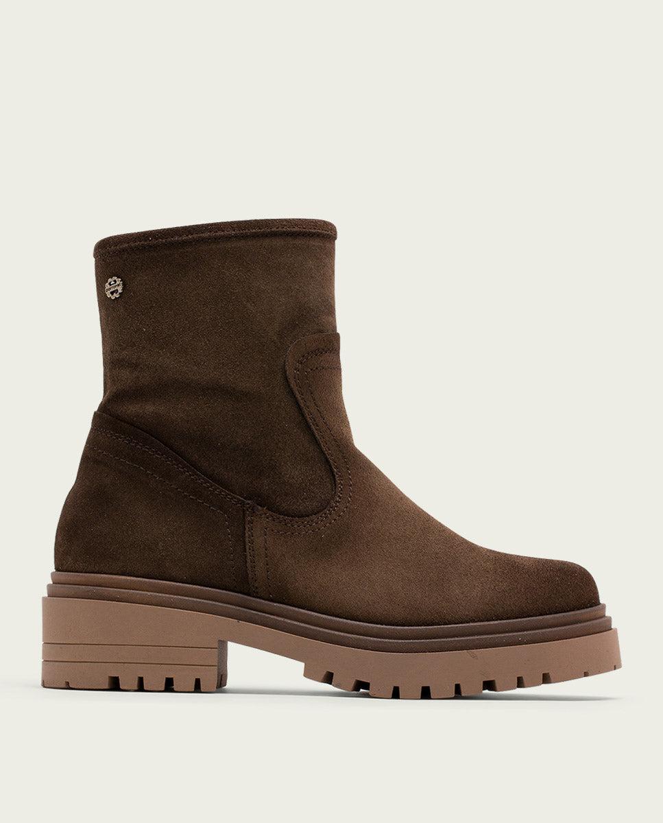 porronet BOTINES DE PIEL MOKA CON CREMALLERA FIDES