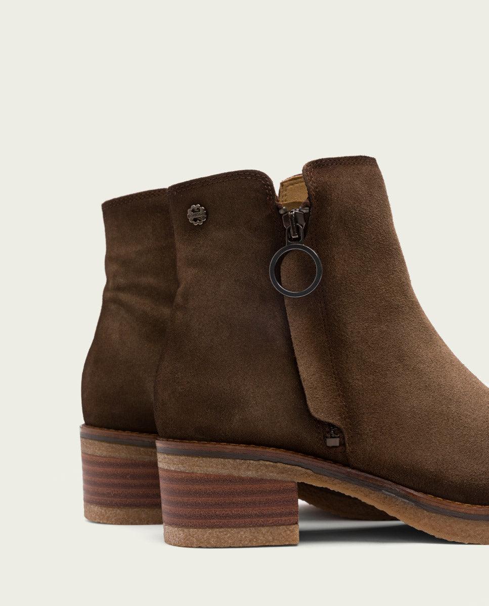 Porronet BOTINES DE PIEL MOKA CON CREMALLERA GLEDA