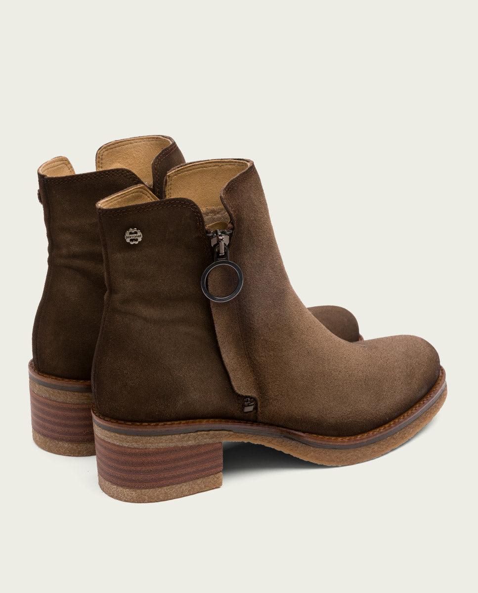 Porronet BOTINES DE PIEL MOKA CON CREMALLERA GLEDA