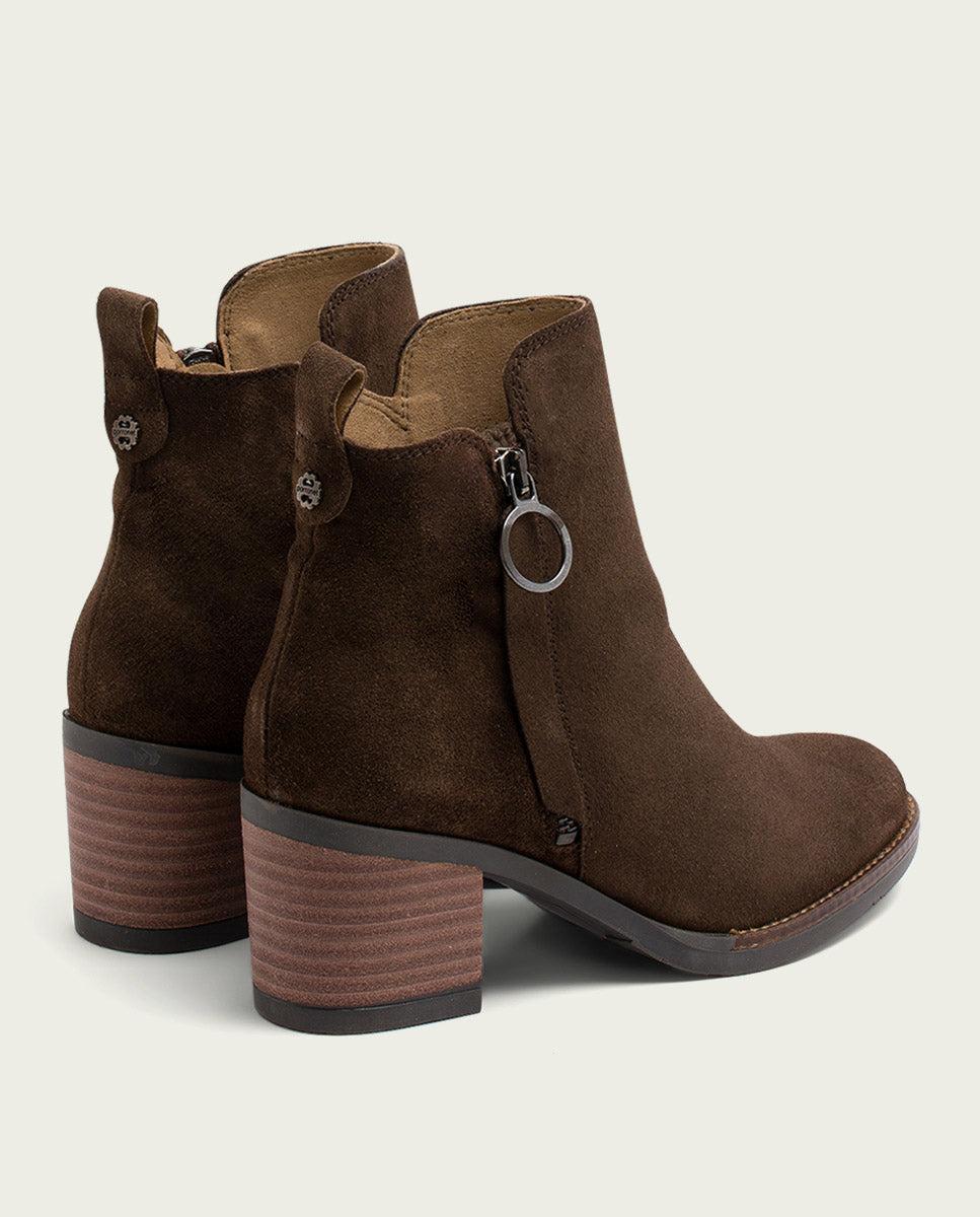 Porronet BOTINES DE PIEL MOKA CON CREMALLERA JUNO