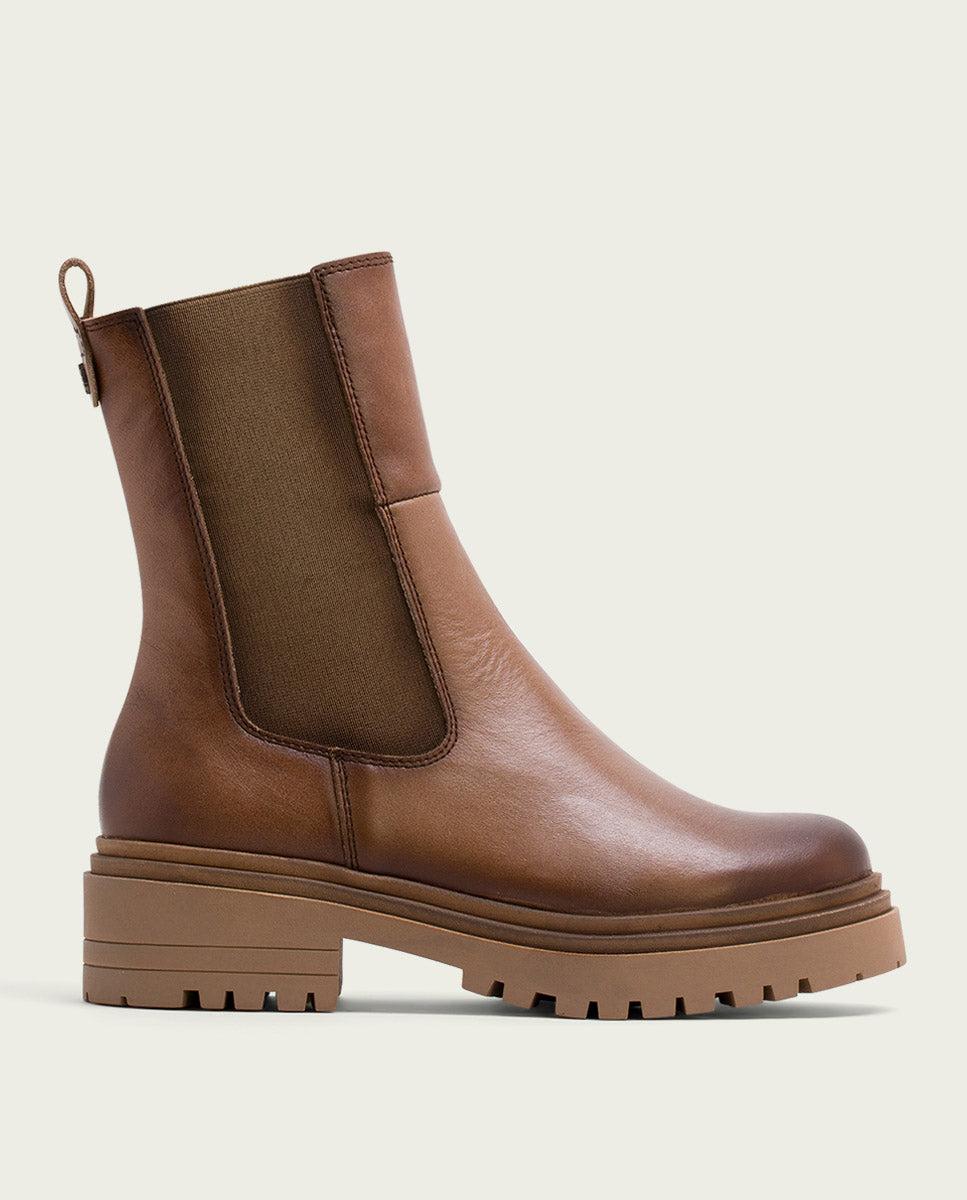 Porronet BOTINES DE PIEL TAUPE CON ELASTICOS FILIS