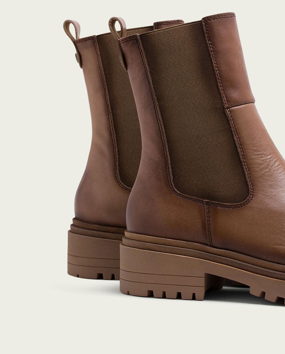 Porronet BOTINES DE PIEL TAUPE CON ELASTICOS FILIS