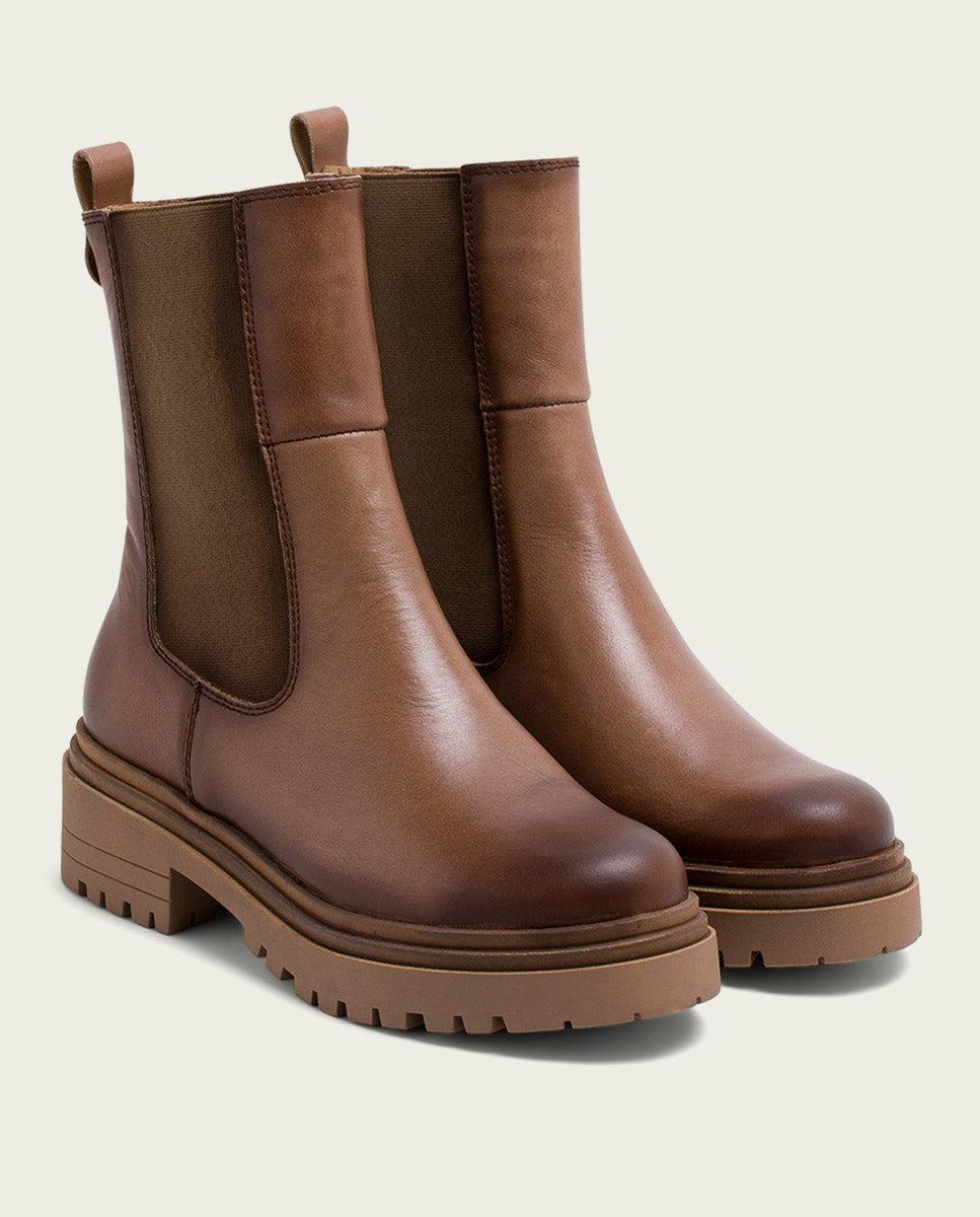 porronet BOTINES DE PIEL TAUPE CON ELASTICOS FILIS