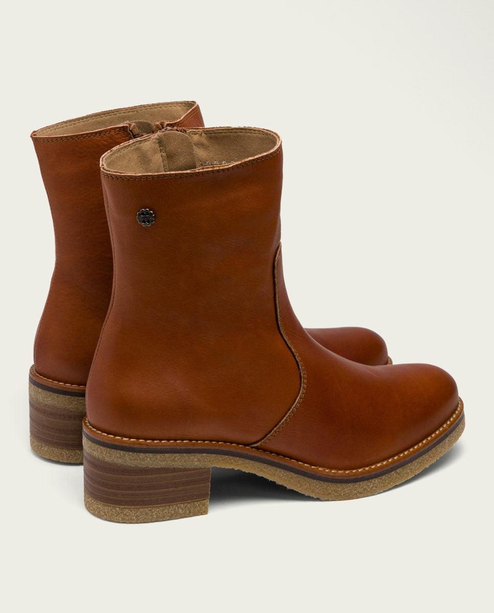 Porronet BOTINES PLANOS CUERO CON CREMALLERA PAX