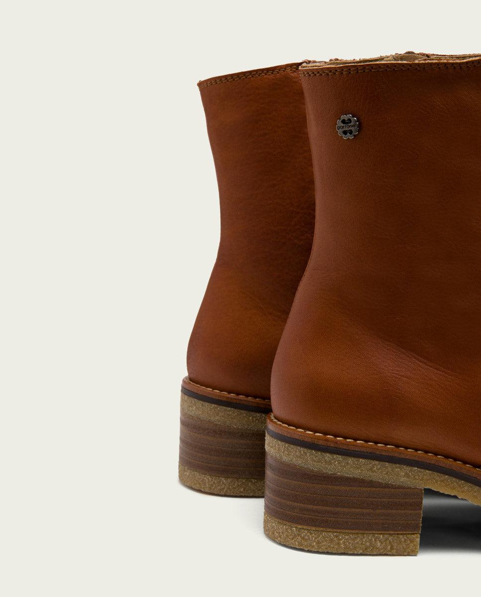 Porronet BOTINES PLANOS CUERO CON CREMALLERA PAX