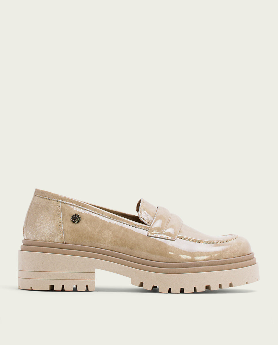 porronet MOCASINES DE PIEL CHAROL TAUPE FAYE