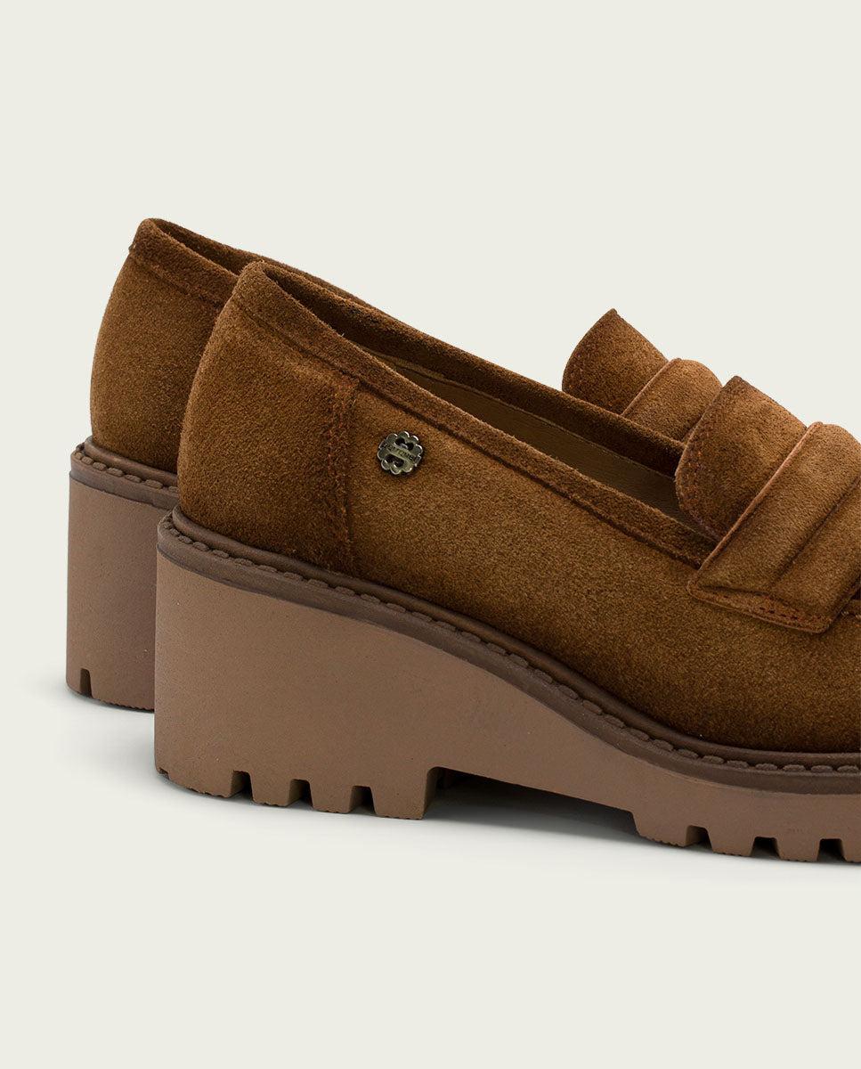 Porronet MOCASINES DE PIEL CON CUÑA CUERO LAIA