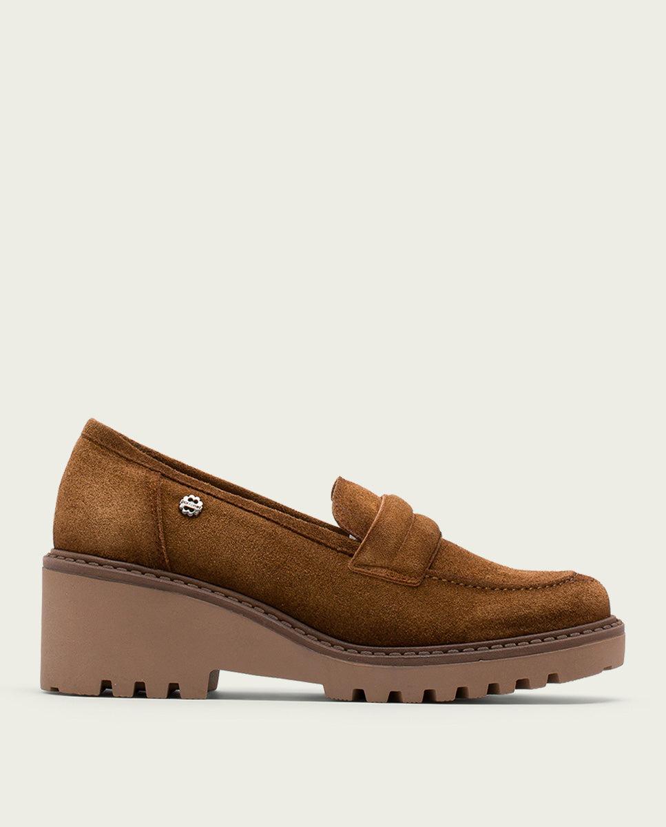 porronet MOCASINES DE PIEL CON CUÑA CUERO LAIA