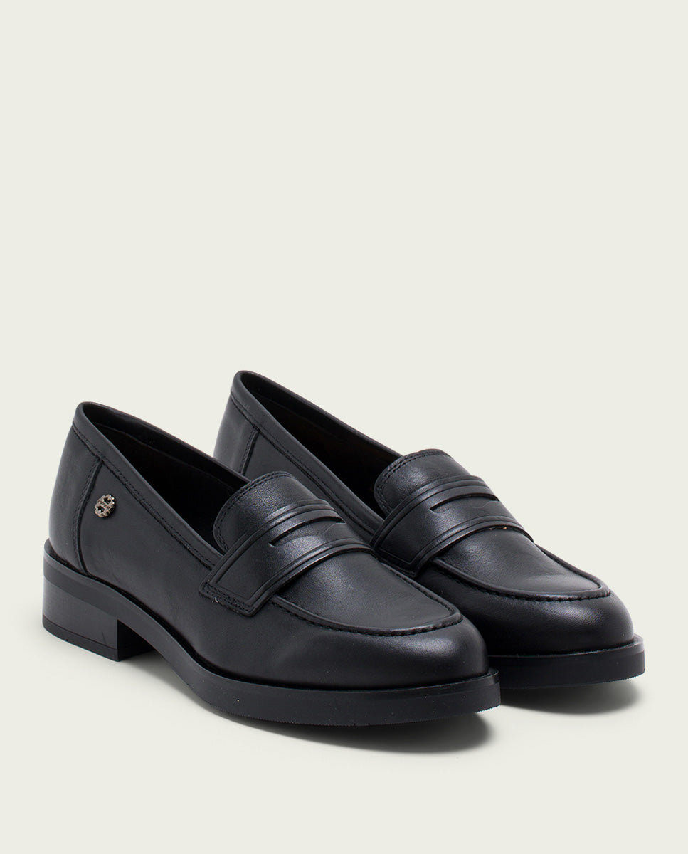 Porronet MOCASINES DE PIEL NEGROS EVA