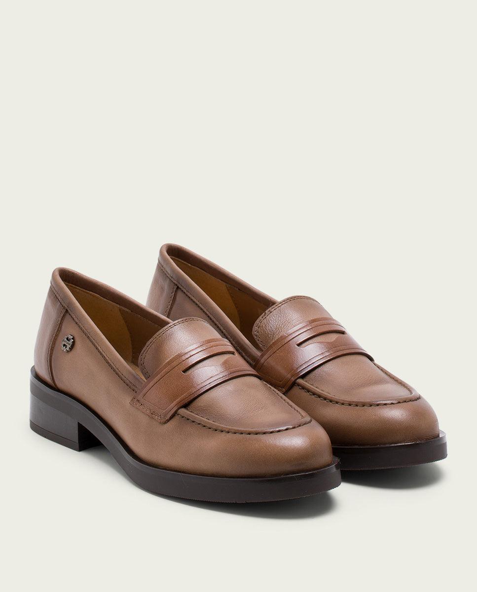 Porronet MOCASINES DE PIEL TAUPE EVA