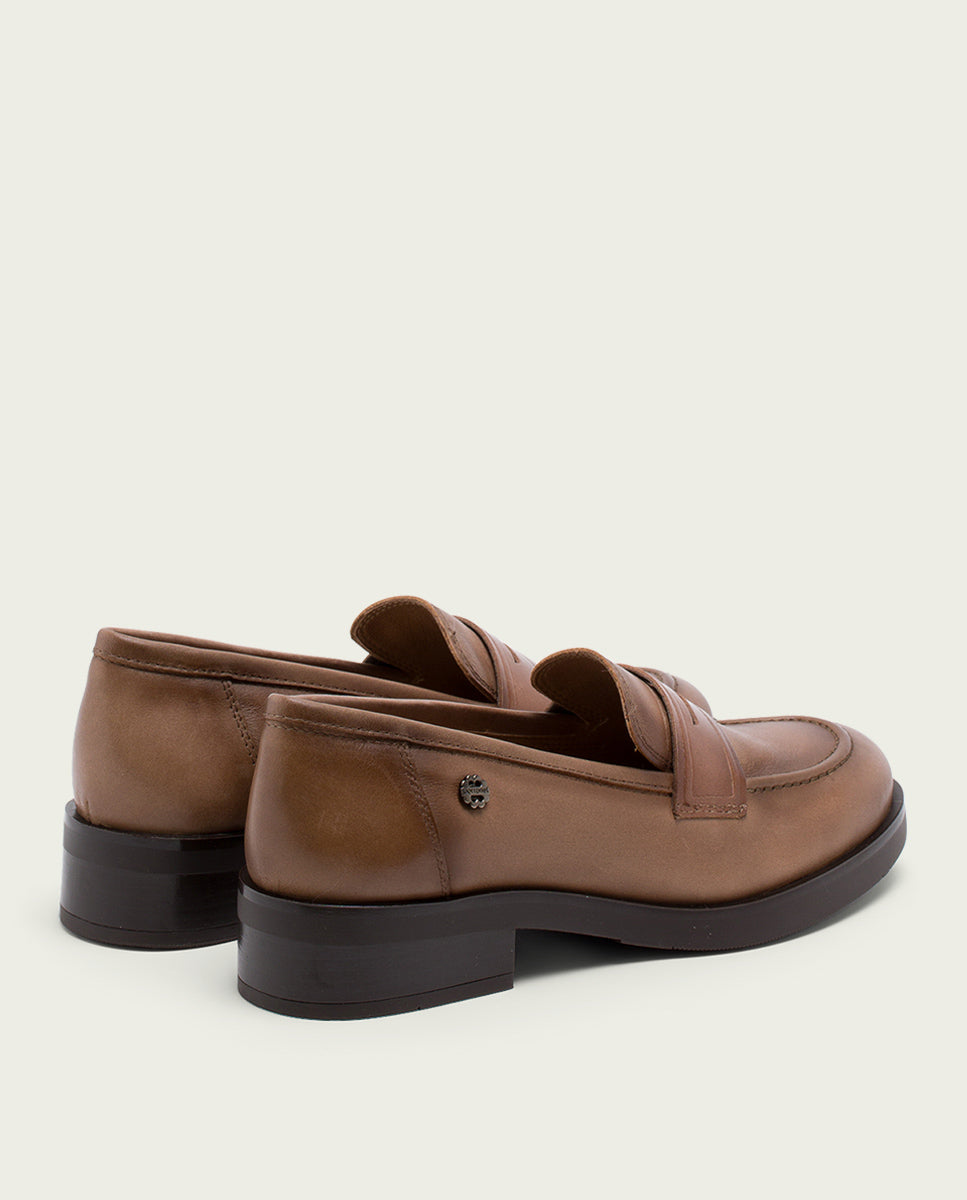 Porronet MOCASINES DE PIEL TAUPE EVA