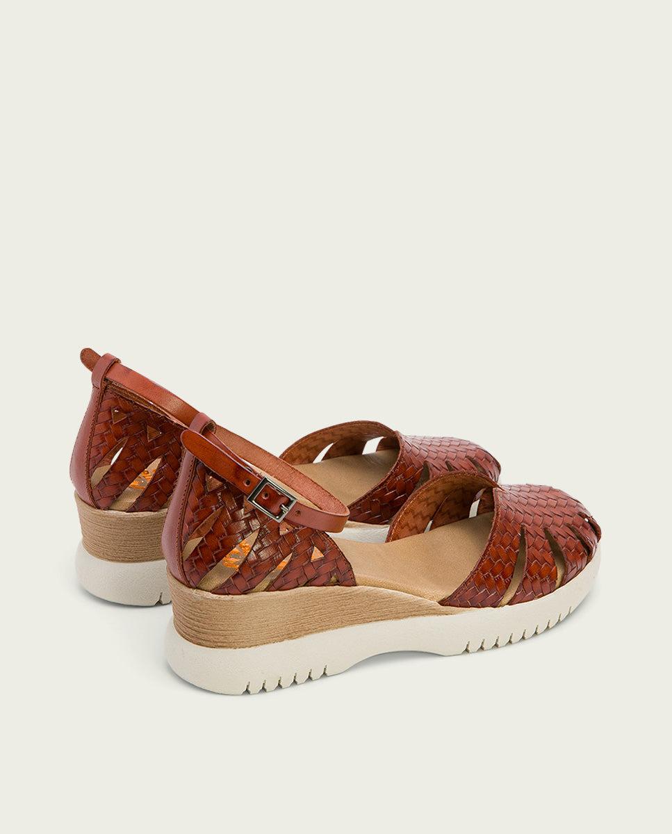 Porronet SANDALIA CUÑA PIEL CUERO EDNA