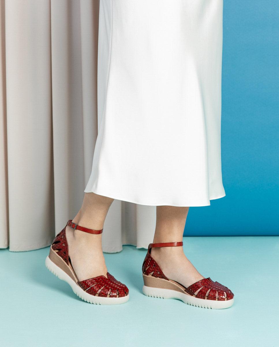 porronet SANDALIA CUÑA PIEL CUERO EDNA