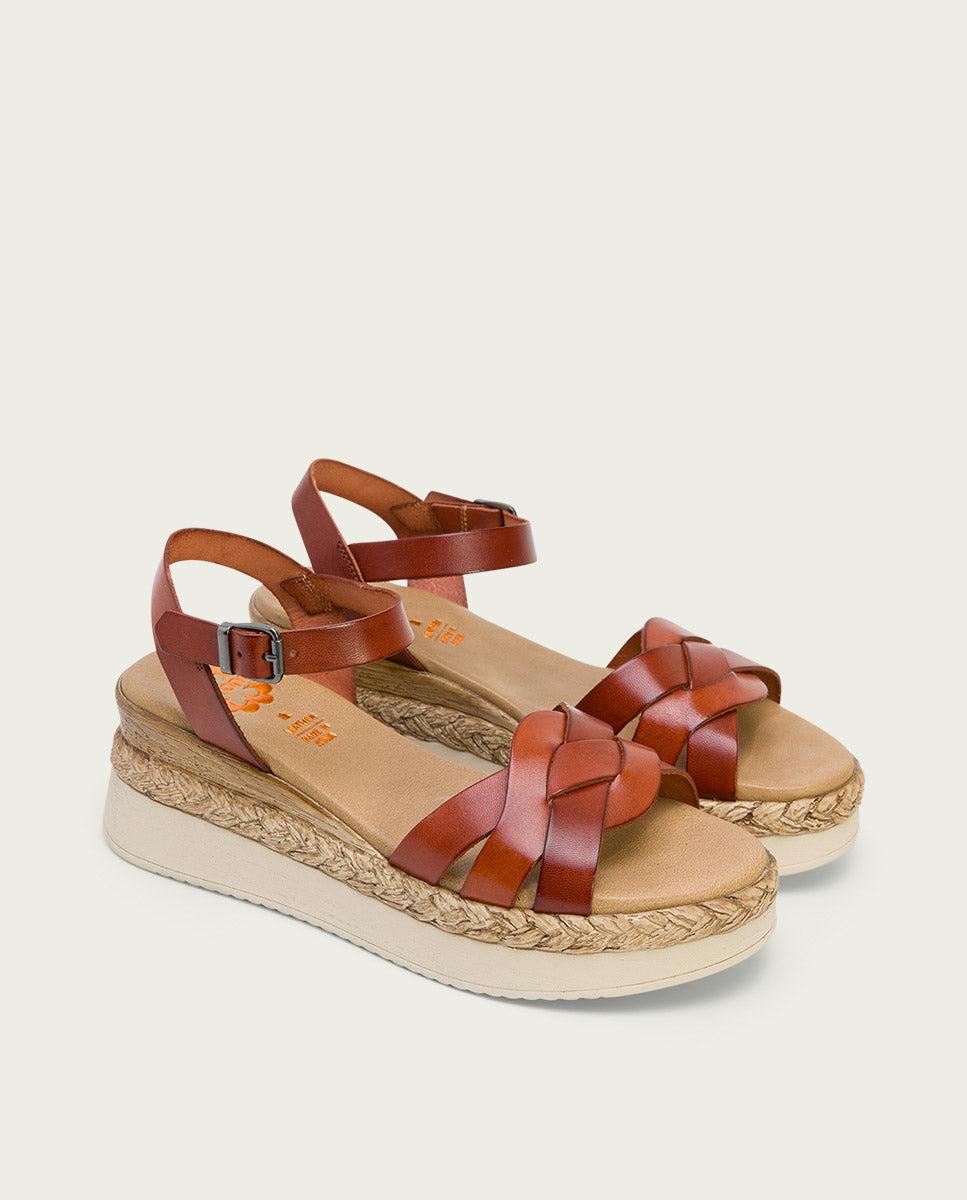 Porronet SANDALIA CUÑA PIEL CUERO FRIDA