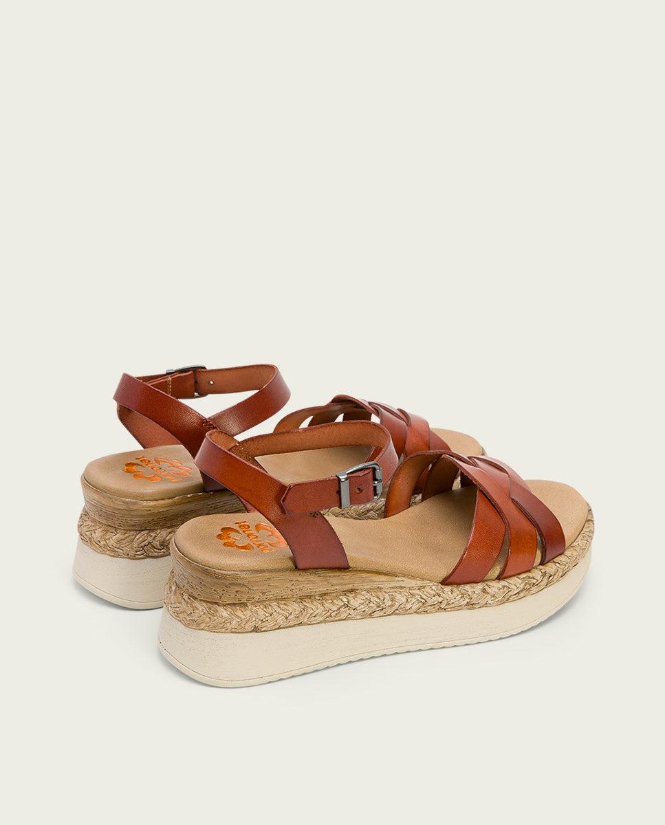 Porronet SANDALIA CUÑA PIEL CUERO FRIDA