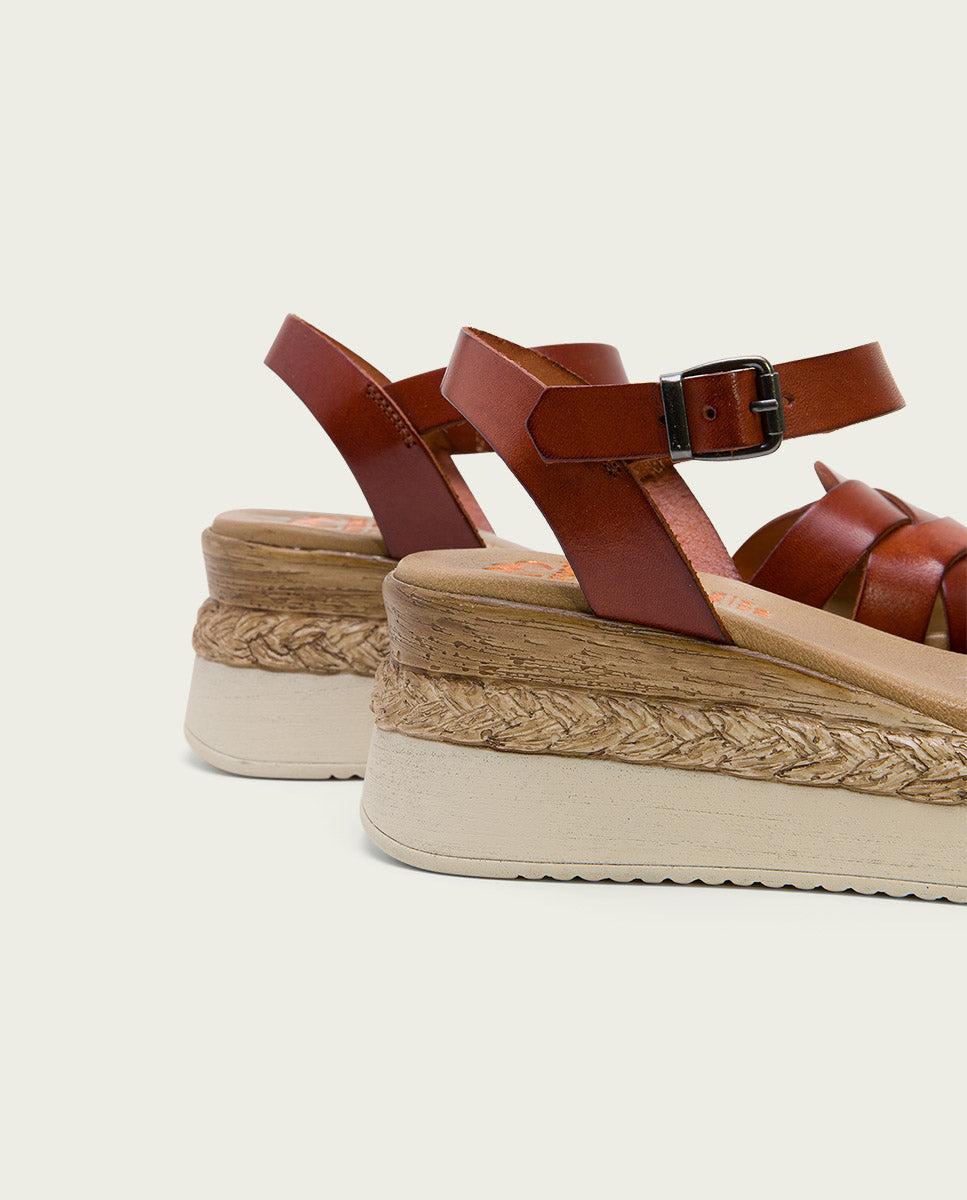 Porronet SANDALIA CUÑA PIEL CUERO FRIDA