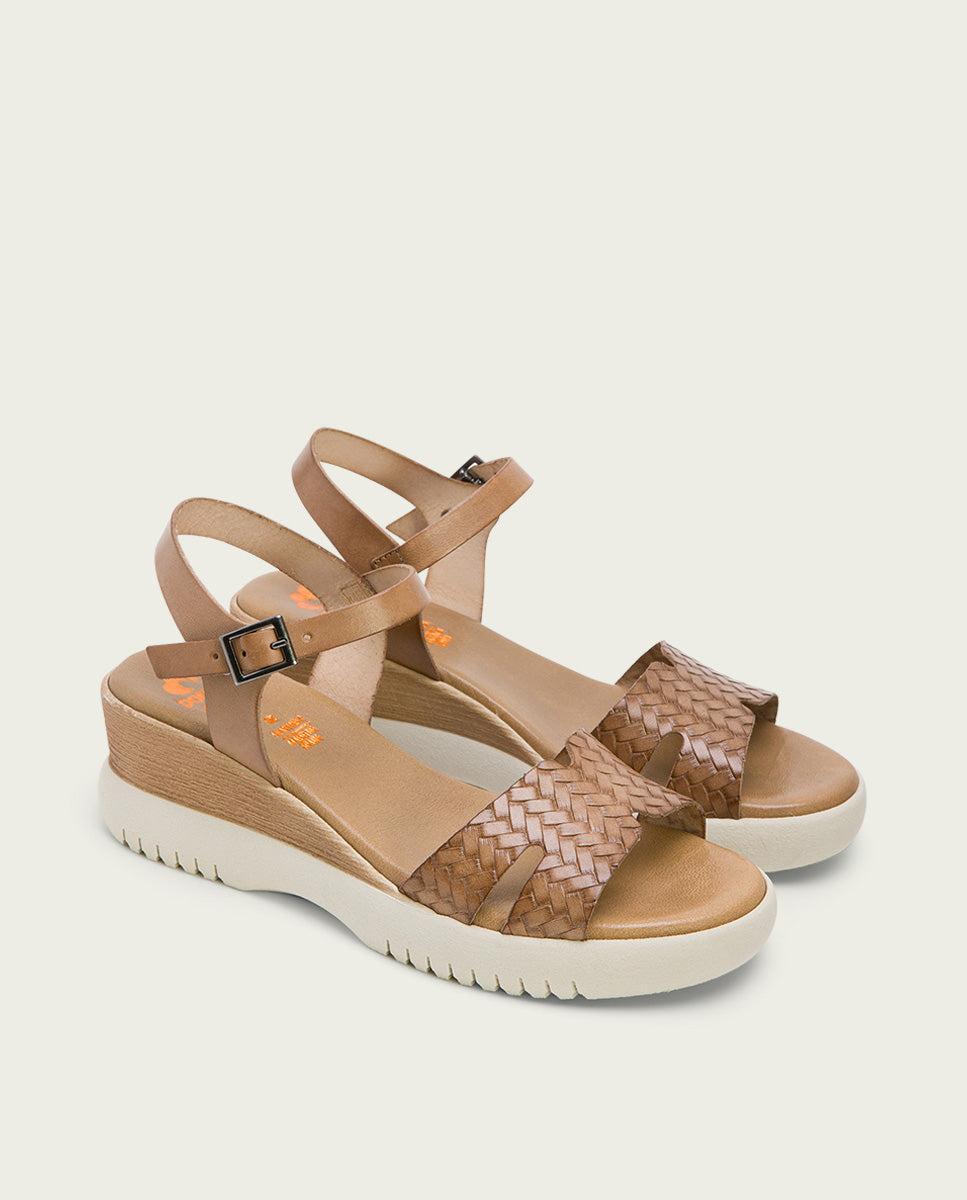 Porronet SANDALIA CUÑA PIEL TAUPE EDITH